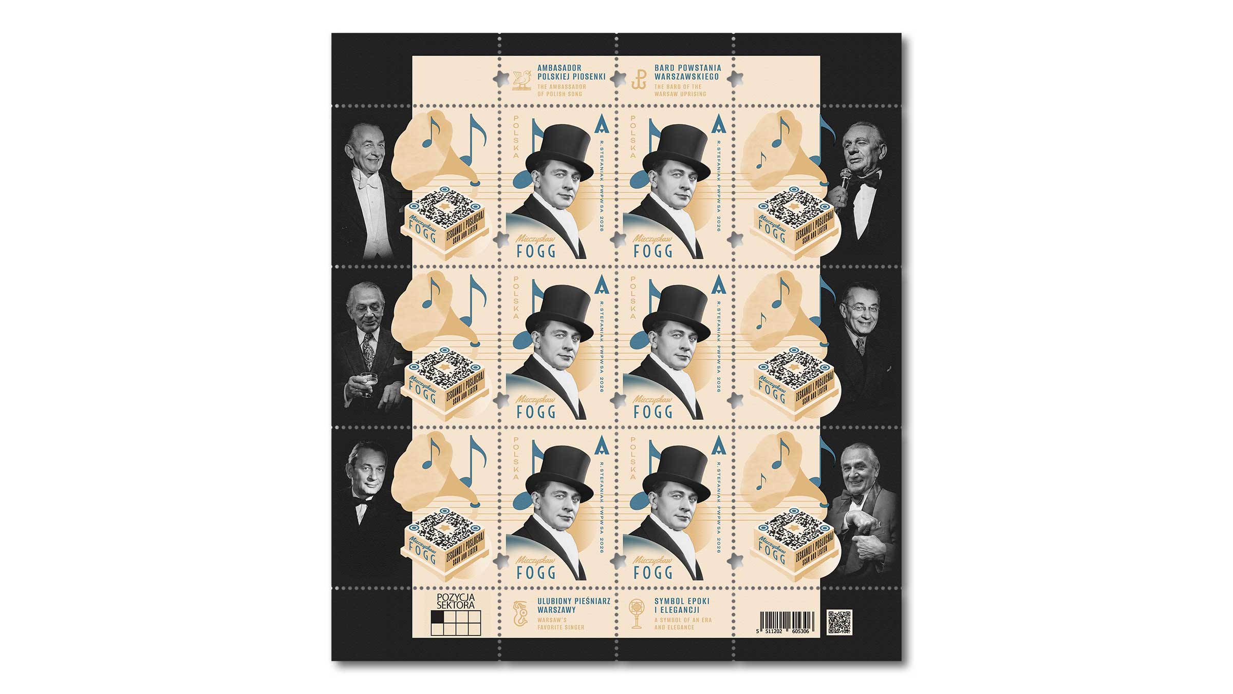 Śpiewające znaczki na 125. rocznicę urodzin Mieczysława Fogga